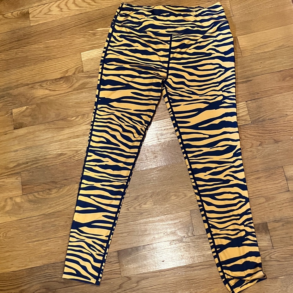 Team Tights TT Calhoun sportswear Blue and Gold Leggings XL